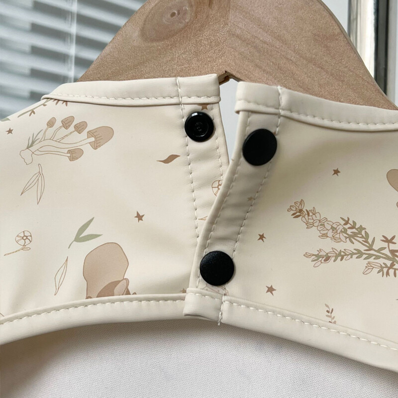 Aranyos előke kisgyermeknek Baberos Bavoir vízálló hosszú ujjú kötény Rajzfilm Állatok Gyermekek Etetés smock Bib Babacuccok 0-5Y