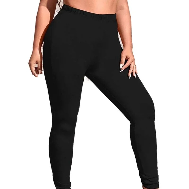 Sieviešu XL-5XL Liela izmēra Ikdienas legingi ar augstu vidukli, vienkrāsaini pieguļoši legingi, kas der ar Commuter Skinny Slim legingiem