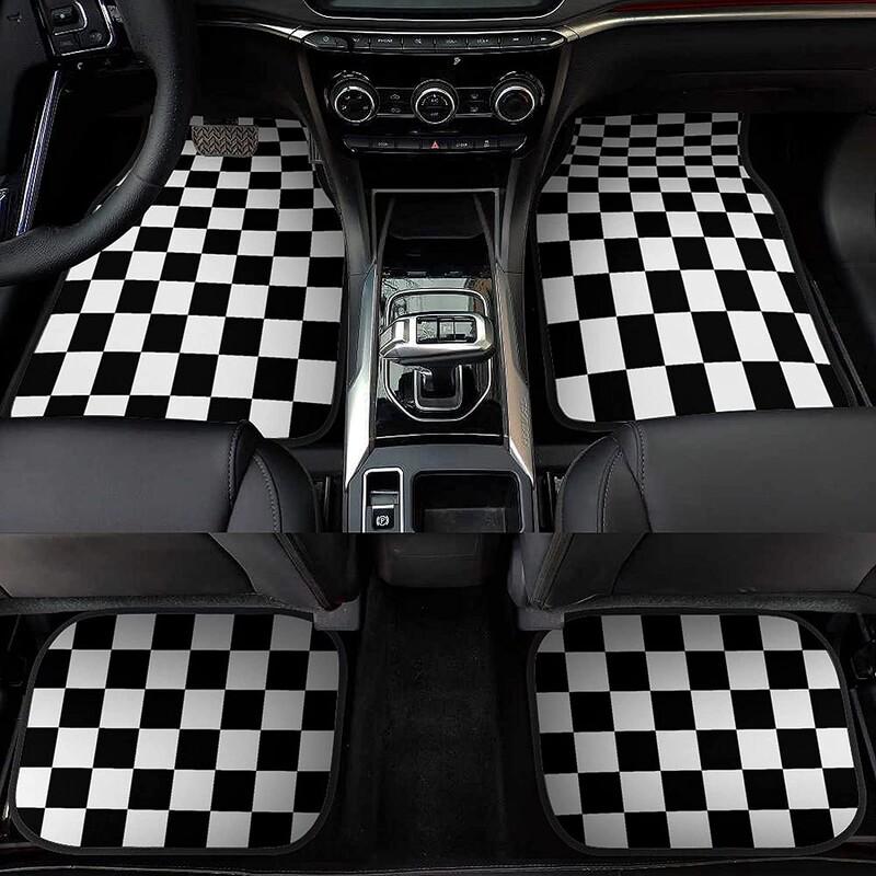 Bagea-Ka, alb, negru, model de steag în carouri de curse