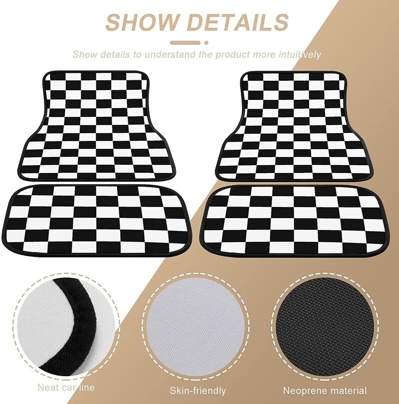 Bagea-Ka, alb, negru, model de steag în carouri de curse