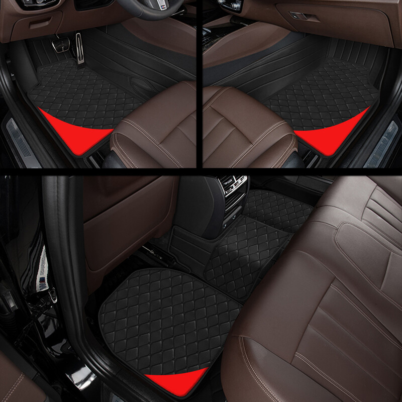 Σετ 5 πατάκια δαπέδου από δερμάτινο χαλί πολυτελείας, πατάκια αυτοκινήτου γενικής χρήσης για αριστερότιμο, ανθεκτικά στη φθορά και αντιολισθητικά