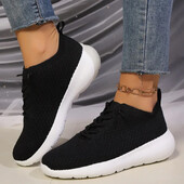 Női cipők Akciós fűzős Női Vulcanize cipők Őszi légáteresztő hálós tömör kültéri alkalmi kényelmes sétacipők