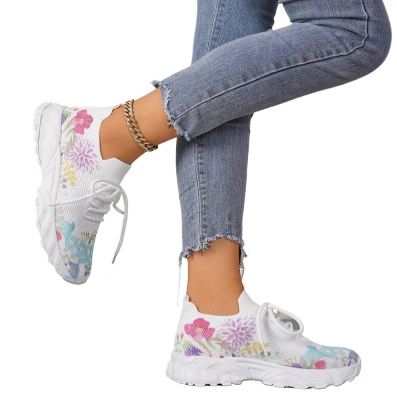 Pantofi de damă la promoție Pantofi vulcanizați noi de damă cu șireturi Toamnă plasă respirabilă culori mixte ocazional pantofi sport comozi