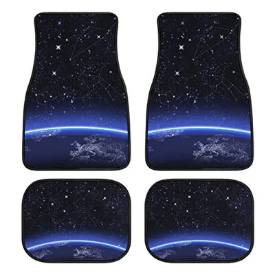 Autó padlószőnyeg 4 részes készletek Starry Night univerzális minden időjárási körülmények között vízálló vezető sarokpárna védő - teljes készlet első és hátsó szőnyeg