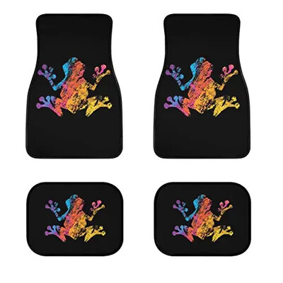Butterfly mustade auto põrandamattide komplekt eesmiste ja tagumiste vooderdiste jaoks, Universal Fit vaipkattega põrandamattide komplekt 4 tk maasturitele, kaubikutele, sedaanidele
