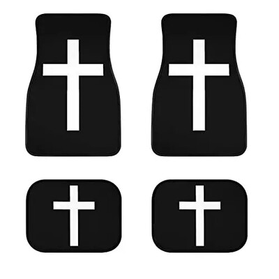 Butterfly mustade auto põrandamattide komplekt eesmiste ja tagumiste vooderdiste jaoks, Universal Fit vaipkattega põrandamattide komplekt 4 tk maasturitele, kaubikutele, sedaanidele