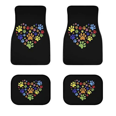 Butterfly mustade auto põrandamattide komplekt eesmiste ja tagumiste vooderdiste jaoks, Universal Fit vaipkattega põrandamattide komplekt 4 tk maasturitele, kaubikutele, sedaanidele