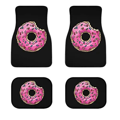 Butterfly mustade auto põrandamattide komplekt eesmiste ja tagumiste vooderdiste jaoks, Universal Fit vaipkattega põrandamattide komplekt 4 tk maasturitele, kaubikutele, sedaanidele