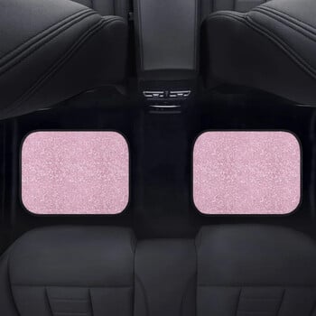 Μόδα πατάκια αυτοκινήτου STUOARTE Pink Bling Print για Auto Van Truck SUV, 4 τεμάχια Universal Fit Τακάκια δαπέδου οχήματος εμπρός και πίσω