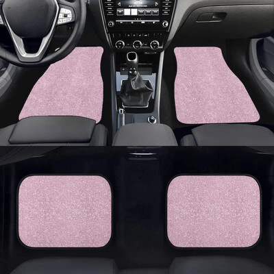 STUOARTE Pink Bling Print Модни подови подложки за автомобили за автомобилни микробуси, камиони SUV, 4 части Универсални подложки за предни и задни превозни средства