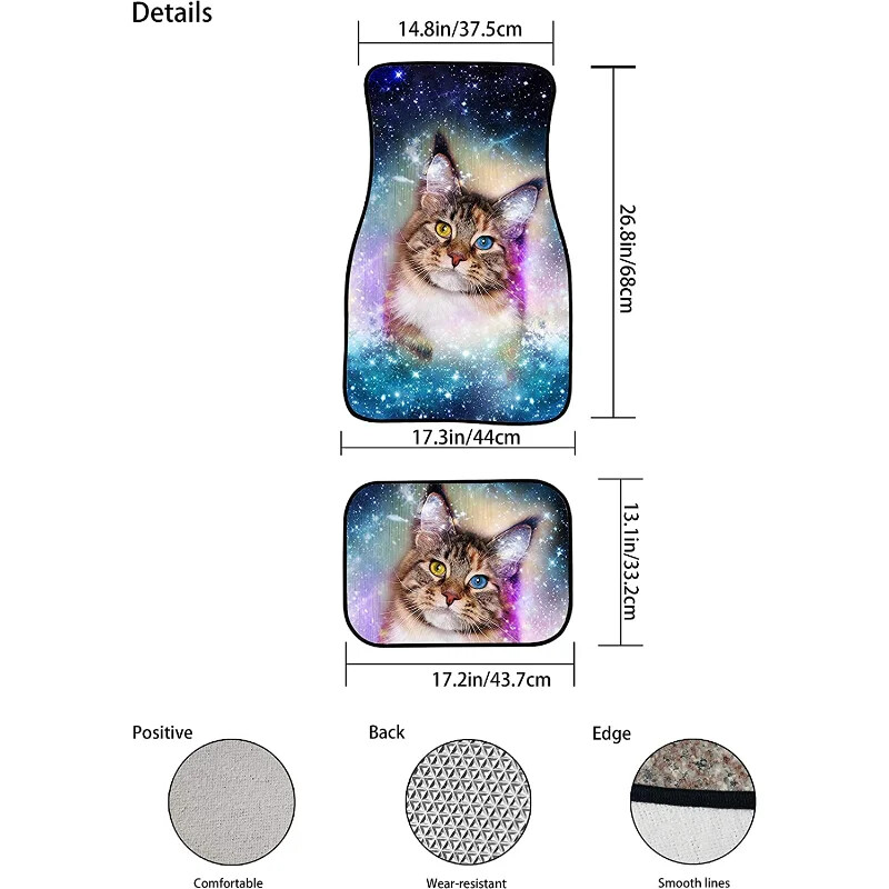 STUOARTE Pink Bling Print divatos autós padlószőnyegek kisteherautó SUV-okhoz, 4 darab univerzálisan illeszkedő első és hátsó padlóbetét