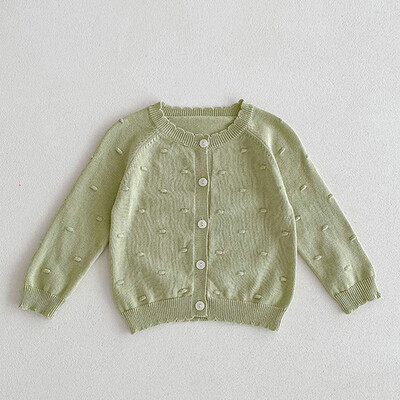 2024 Νέα φθινοπωρινή ζακέτα πλεξίματος για μωρό κοριτσάκι, μακρυμάνικη μονόχρωμη πλεκτή παλτό με λαιμόκοψη σε V νεογέννητο πουλόβερ για κοριτσάκια