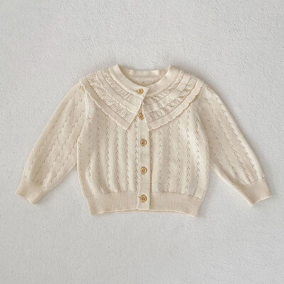 2024 Νέα φθινοπωρινή ζακέτα πλεξίματος για μωρό κοριτσάκι, μακρυμάνικη μονόχρωμη πλεκτή παλτό με λαιμόκοψη σε V νεογέννητο πουλόβερ για κοριτσάκια