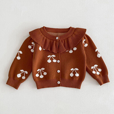 2024 Νέα φθινοπωρινή ζακέτα πλεξίματος για μωρό κοριτσάκι, μακρυμάνικη μονόχρωμη πλεκτή παλτό με λαιμόκοψη σε V νεογέννητο πουλόβερ για κοριτσάκια