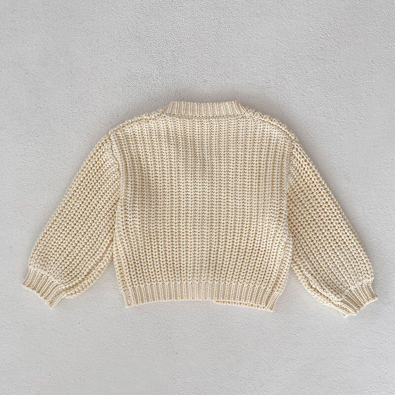 2024 Νέα φθινοπωρινή ζακέτα πλεξίματος για μωρό κοριτσάκι, μακρυμάνικη μονόχρωμη πλεκτή παλτό με λαιμόκοψη σε V νεογέννητο πουλόβερ για κοριτσάκια