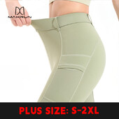 MaxRunPro plusz méretű női jóga nadrág Lycra magas derekú, szorosan illeszkedő zsebekkel megemelő csípő magasan elasztikus kerékpáros edzőtermi leggings