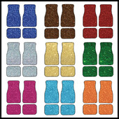 Imprimare cu textura cu sclipici albastru Toate covorașe de protecție pentru podea Covoare grea față și spate Set complet 4 buc. Pachet pentru SUV auto