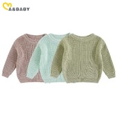 ma&baby 0-5Y, mala, dojenčad, novorođenčad, dječak, djevojčica, pleteni pulover, kauzalni, jednobojni, topli, jesenski i zimski pulover majice