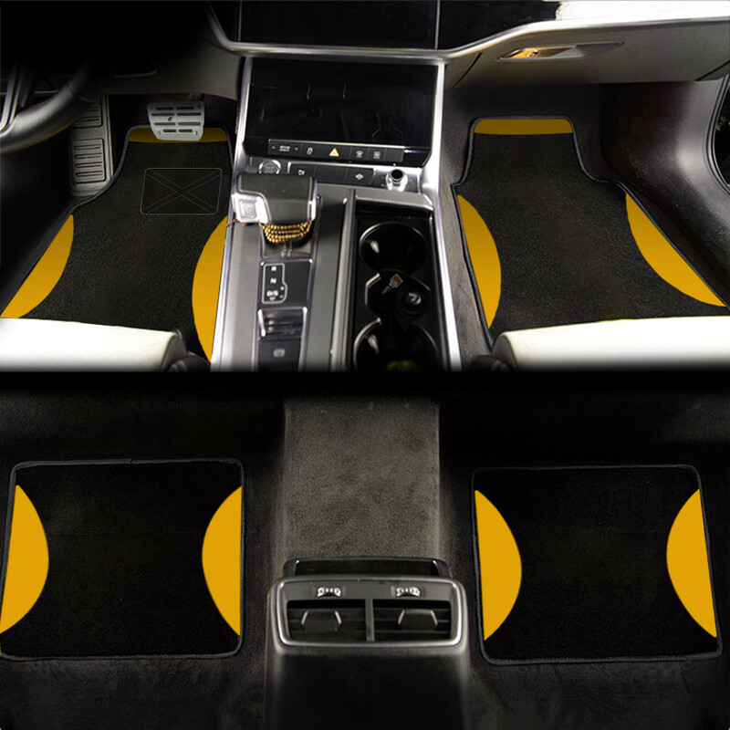 Automobilių grindų kilimėliai Universalus pilnas komplektas 4vnt geltoni apsauginiai kilimėliai Automobiliniai kilimėliai
