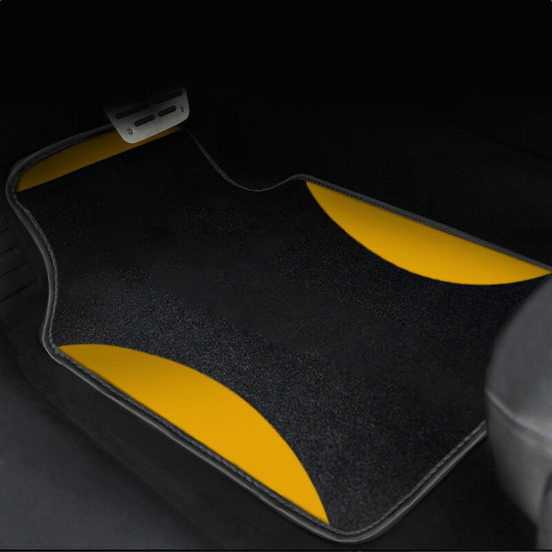 Automobilių grindų kilimėliai Universalus pilnas komplektas 4vnt geltoni apsauginiai kilimėliai Automobiliniai kilimėliai