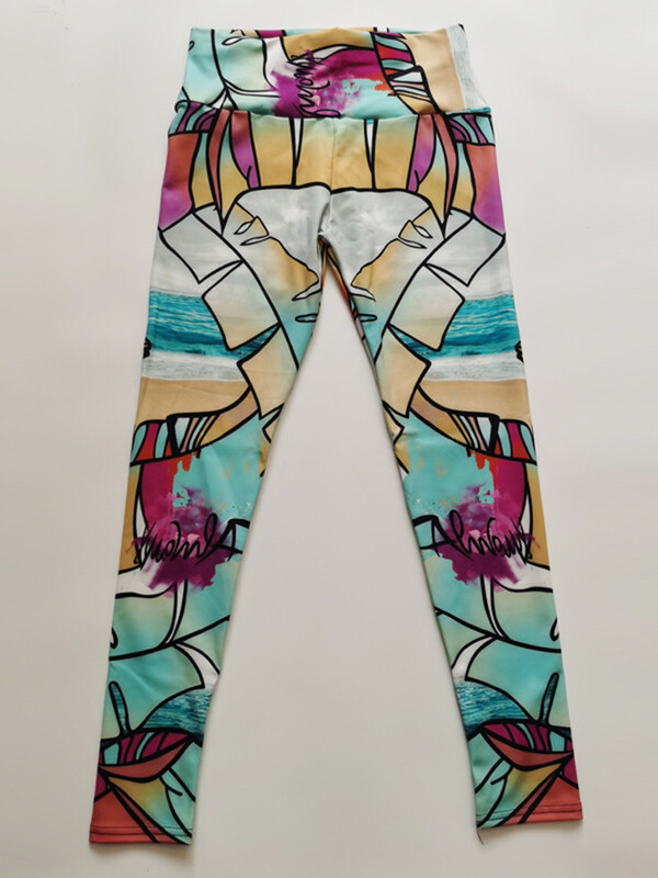 Femei mari dimensiuni elastice picturi noi jambiere imprimate cu talie înaltă jambiere fitness jeggings sport colanți pantaloni alergare