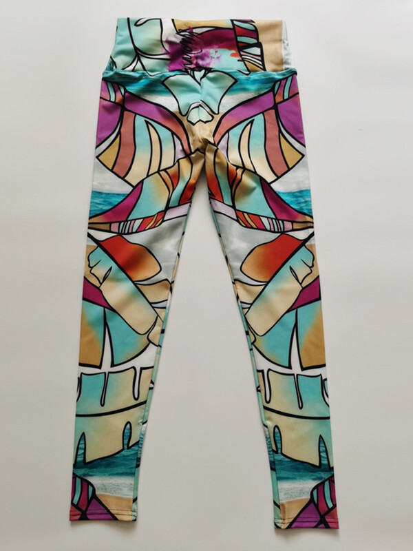 Femei mari dimensiuni elastice picturi noi jambiere imprimate cu talie înaltă jambiere fitness jeggings sport colanți pantaloni alergare