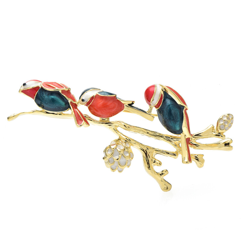 Wuli&baby Calitate Email Păsări Pe Ramă Broșă Pin Bijuterii Moda Cadou Pentru Costum