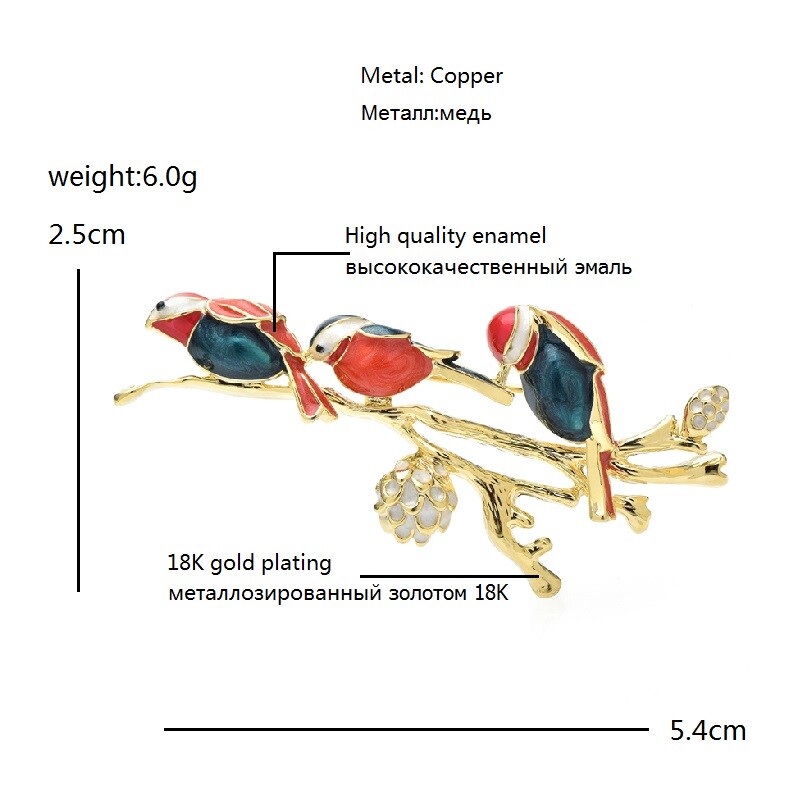 Wuli&baby Calitate Email Păsări Pe Ramă Broșă Pin Bijuterii Moda Cadou Pentru Costum