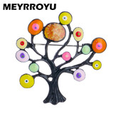 MEYRROYU Jauns dizains Krāsainas koka formas saktas Sieviešu cinka sakausējuma materiāls Modes Sieviešu saktas uz apģērba Ikdienas svētku rotaslietas