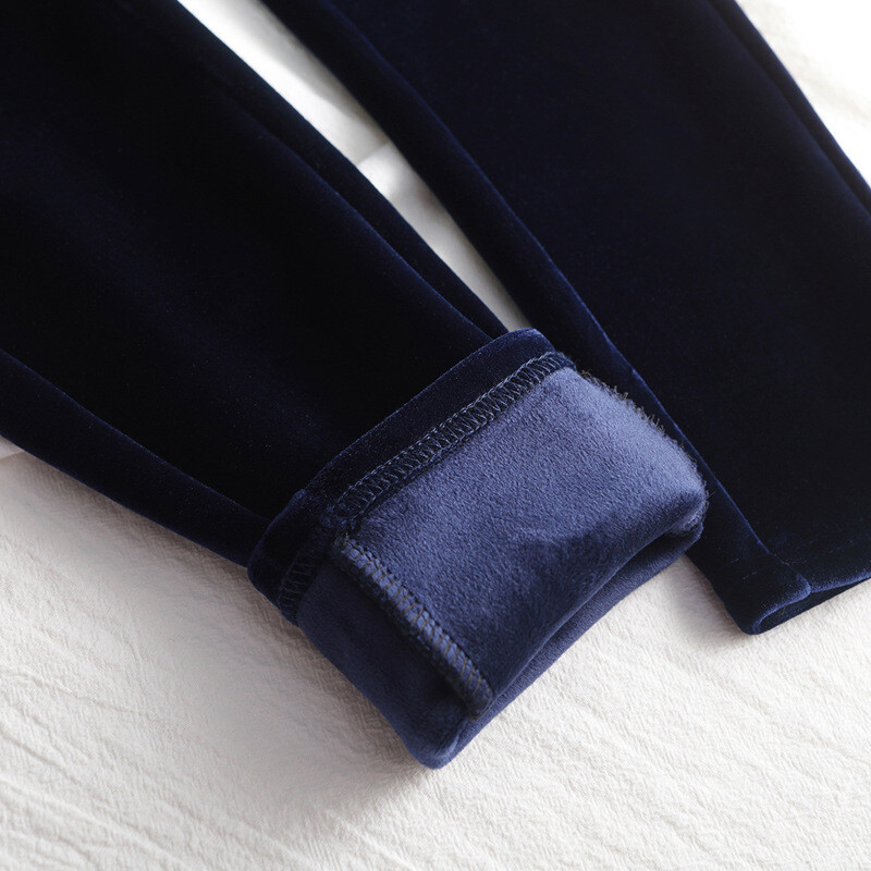 Winter Plus Velvet Skinny κολάν Γυναικείο ζεστό βελούδινο παντελόνι Plus μέγεθος 5xl Ψηλόμεση ελαστικό μασίφ παντελόνι casual μαύρο μπλε