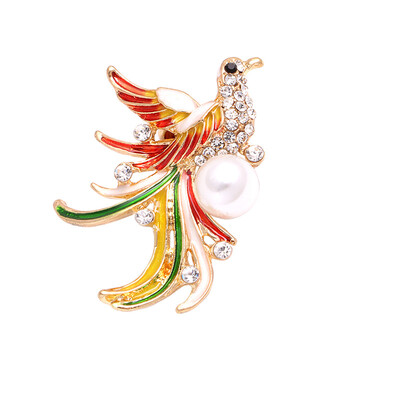 Jauna retro fēniksa strass piespraude modes spīdīgs kristāls dzīvnieku piespraudes vīriešu un sieviešu apģērbu soma aksesuāri rotaslietas dāvana