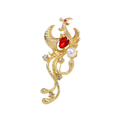 Jauna retro fēniksa strass piespraude modes spīdīgs kristāls dzīvnieku piespraudes vīriešu un sieviešu apģērbu soma aksesuāri rotaslietas dāvana