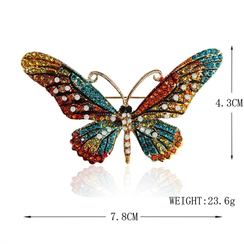 Πολύχρωμες καρφίτσες πεταλούδας Κρυστάλλινα στρας Καρφίτσες από μεταλλικό σμάλτο Καρφίτσα με ιπτάμενα έντομα Ζώα για γυναικεία ρούχα Δώρα κοσμήματα
