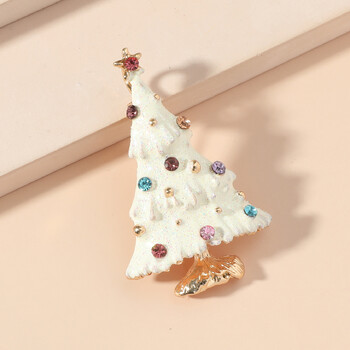 Rinhoo New Trendy Enamel Crystal Christmas Tree Брошка за жени Игли Коледа Нова година Коледен подарък Бижута