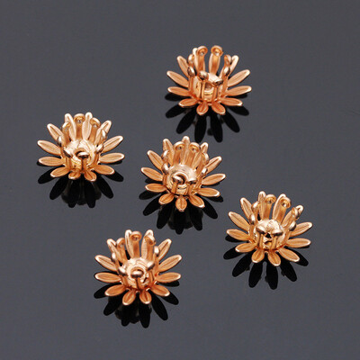 Mibrow 20db/tétel 6 szín 10mm réz virággyöngysapkák virág filigrán laza távtartó gyöngyvég sapkák barkács ékszerkészítéshez