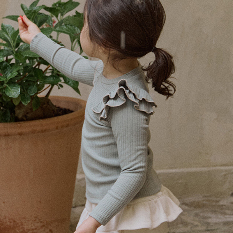 Pulóverek Ősz új koreai gyermekruházat lány klasszikus csíkos sokoldalú hosszú ujjú póló alsó póló pulóverek