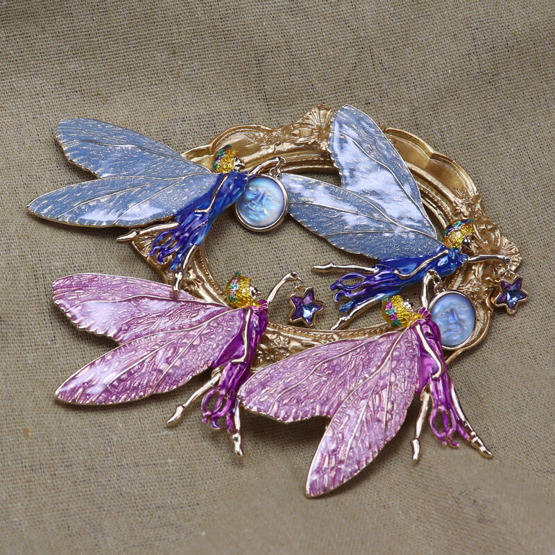 SKEDS Vintage Οδηγός Fairy Dazzle Sun Star Σμάλτο Καρφίτσες Σήματα για Γυναίκες Άντρες Middle Palace Μάρκα Unisex Pins