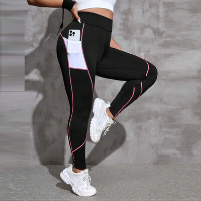 lielizmēra Yoga Futuristic Plus telefona kabatas augšdaļa sporta legingi