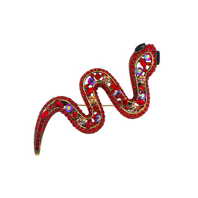 Vintage sulamist teemantidega inkrusteeritud Ussikujuline pross, õõnestatud Viper Python Embleem Meeste ja naiste rõivamanused