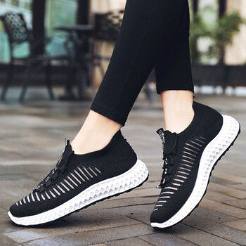 Casual Sneakers Γυναικεία Διχτυωτή Πλατφόρμα Breathable White Sport Sneaker Γυναικεία γυμναστήρια Γυναικεία πάνινα παπούτσια με κάλτσα Κίτρινα γυναικεία παπούτσια