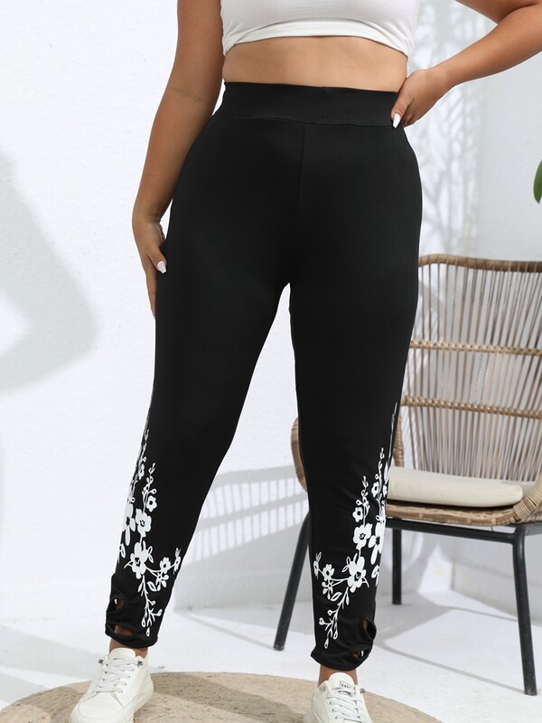 Női Vágott nadrág Divatos női 1XL-8XL Plus méretű Magas derekú szűk jóganadrág Alkalmi nyomtatott jóga leggings