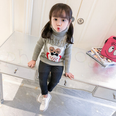 PHILOLOGY 2T-8T μοτίβο κουκουβάγιας χειμώνα αγόρι κορίτσι παιδί παχύ Πλεκτό πουκάμισο με ζιβάγκο πουλόβερ με ψηλό γιακά πουλόβερ