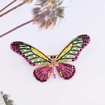 EASYA Broșă fluture cu stras strălucitor Pin Broșă cu insecte cu smalț de cristal pentru femei Accesorii pentru haine Bijuterii