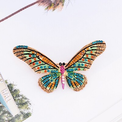 EASYA Broșă fluture cu stras strălucitor Pin Broșă cu insecte cu smalț de cristal pentru femei Accesorii pentru haine Bijuterii
