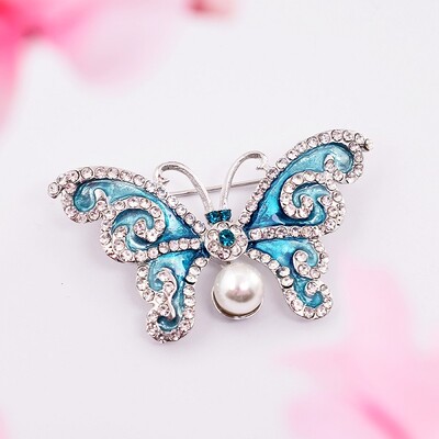 EASYA Broșă fluture cu stras strălucitor Pin Broșă cu insecte cu smalț de cristal pentru femei Accesorii pentru haine Bijuterii