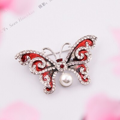 EASYA Broșă fluture cu stras strălucitor Pin Broșă cu insecte cu smalț de cristal pentru femei Accesorii pentru haine Bijuterii