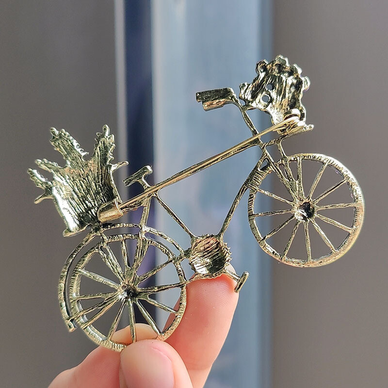 Noutate pentru femei, retro, strasuri, broșă creativă pentru bicicletă, ace de modă, accesorii pentru îmbrăcăminte pentru femei, corsaj pentru ciclism