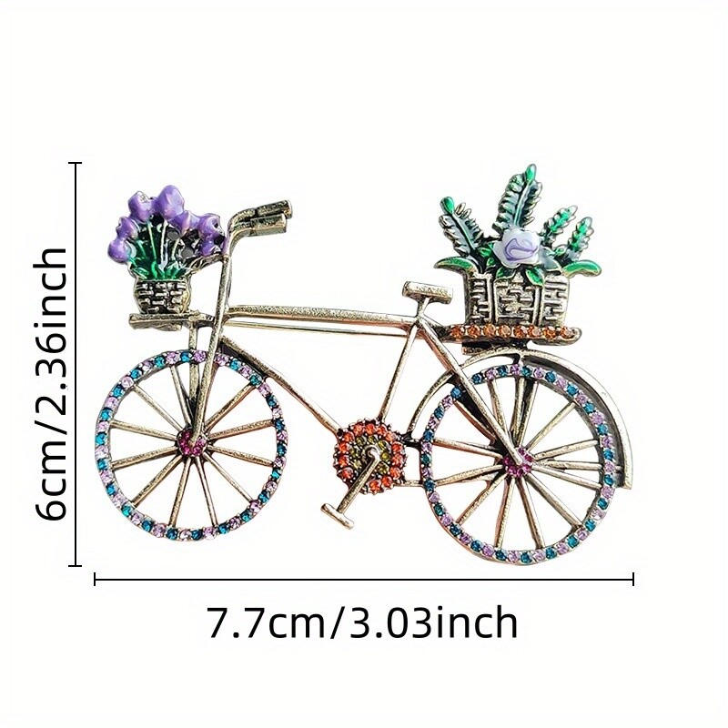 Noutate pentru femei, retro, strasuri, broșă creativă pentru bicicletă, ace de modă, accesorii pentru îmbrăcăminte pentru femei, corsaj pentru ciclism