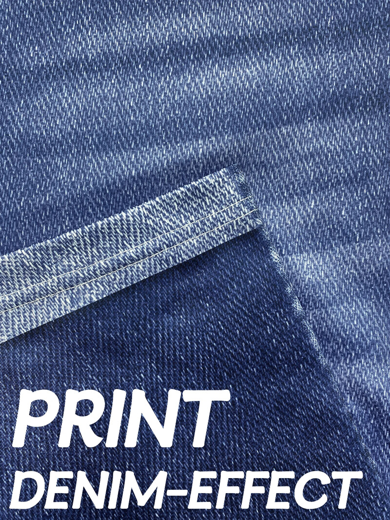 Nagy méretű női capri leggings műfarmer nyomattal, nagy nyúlású, kényelmes kötött lábszárú nadrág alkalmi kirándulásokhoz