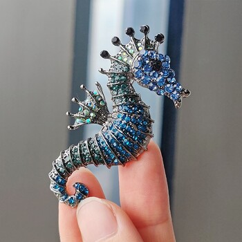 Fashion Creative Καρφίτσες Seahorse Rhinestone για Άντρες Γυναικείες Πολλαπλές Χρώματα Marine Animal καρφίτσα καρφίτσα Ευέλικτα αξεσουάρ Δώρα